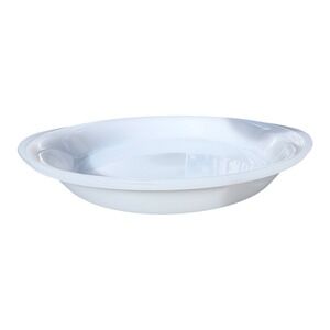 Vintage Glasbake J513 10 Inch Round Baking Pan Milk Glass White Made in USA